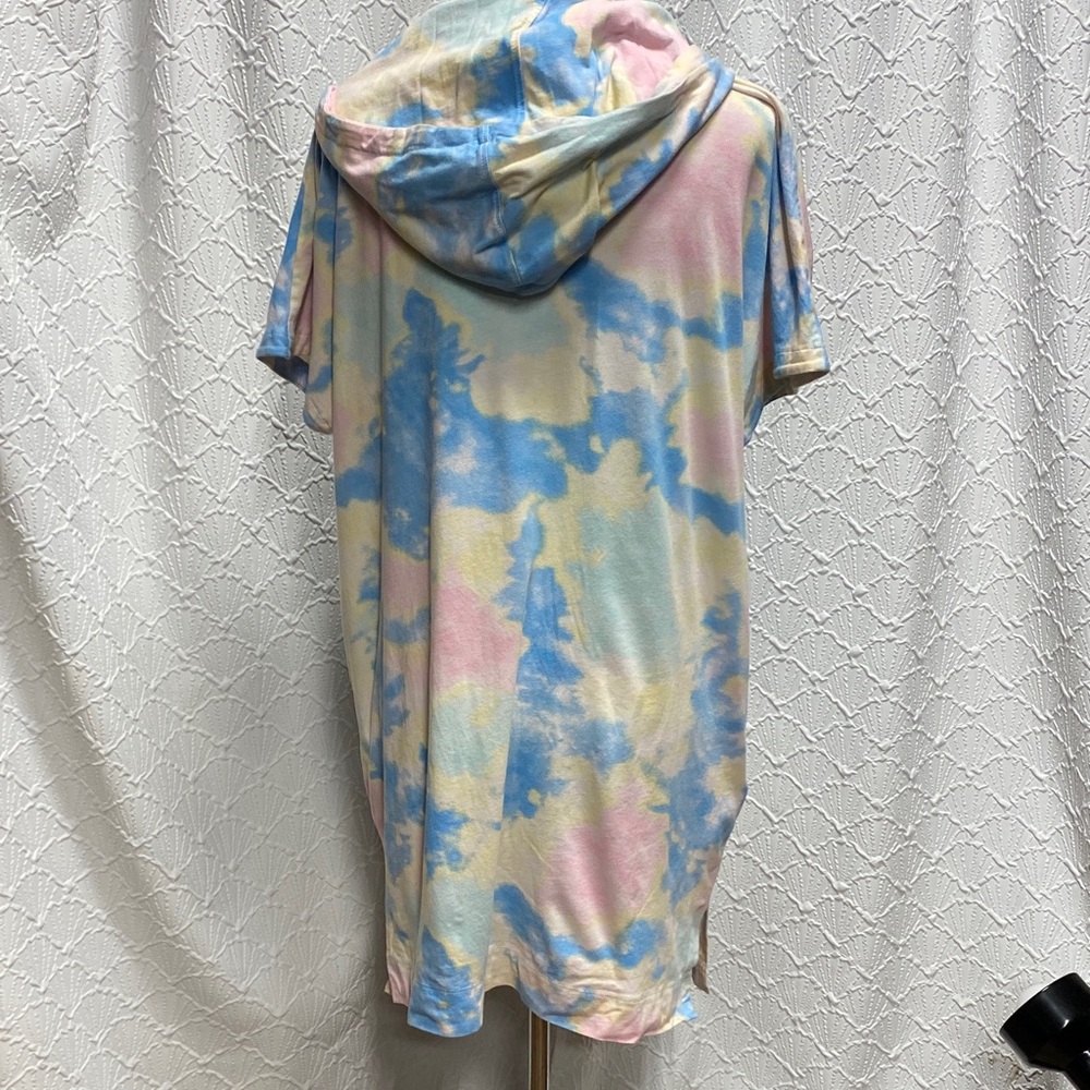 Polo Ralph Lauren size XL Blue Pink yellow and White tie dye hoodie dress casual - Picture 8 of 16